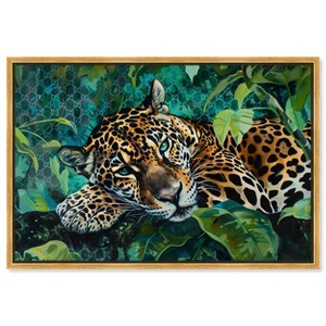 Art Remedy Jaguar Nap Tropical Jungle Animals Wall Art Framed - 1 of 4