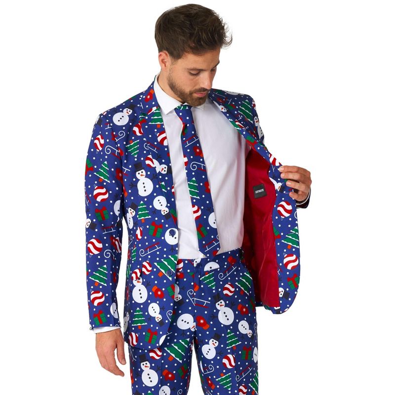 Suitmeister Men's Christmas Suit - Christmas Snowman Blue, 5 of 6