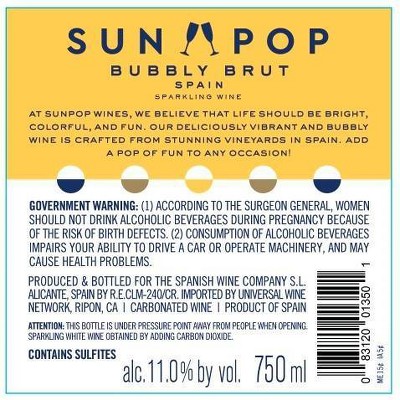 SunPop Bubbly Brut - 750ml Bottle