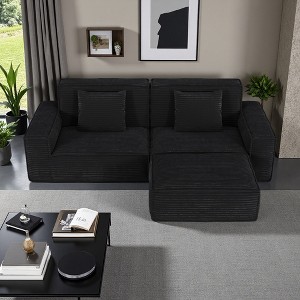 106.3" L-Shaped Sectional Sofa, Full Sponge, Foot Pedal - 1 of 4