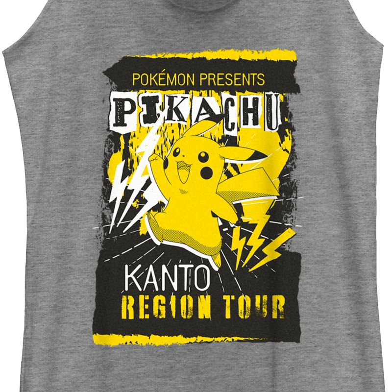 Women's Pokemon Pikachu Kanto Region Tour Poster Racerback Tank Top, 2 of 5