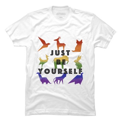 Adult Design By Humans Be Yourself Rainbow Pride Origami Animals By T-Shirt
