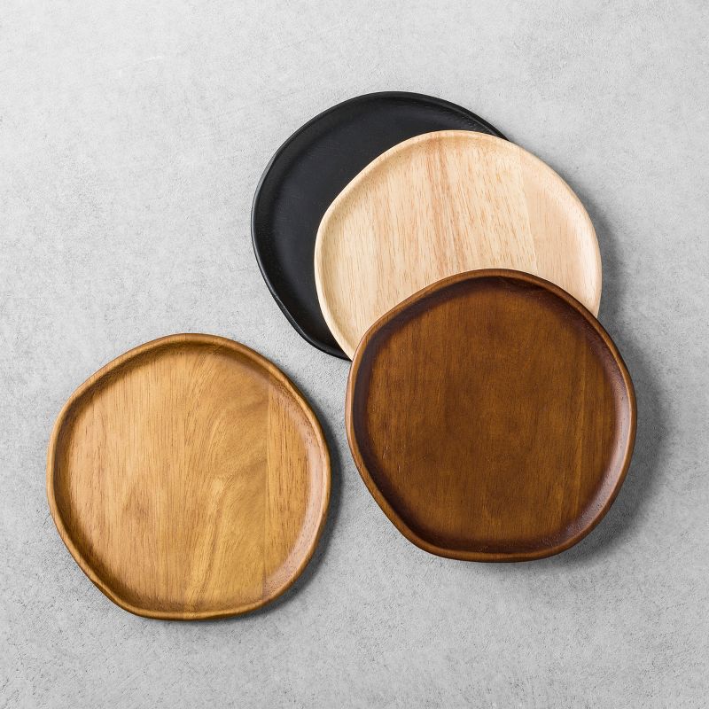 4pk Appetizer Plates Wood - Hearth & Hand&#8482; with Magnolia, 1 of 5