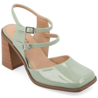 Journee Collection Women's Ivyann Heels - Patent Ankle Strap Slingback, 3.75 Inch Stiletto, Pointed Toe - View #4