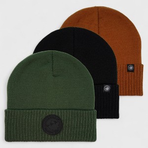 Canada Weather Gear Boys 3-Pack Beanie - Winter Knit Rib Cuff Beanie Hats – Warm Kids Beanies for Cold Weather - 1 of 4