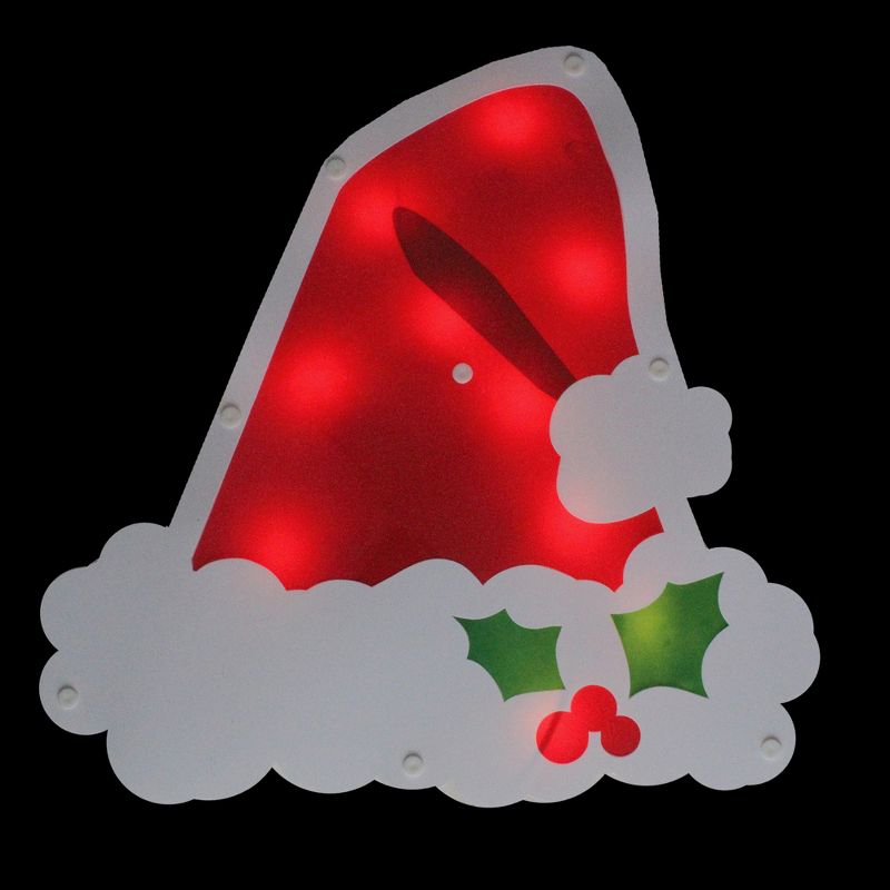 Impact Innovations 12.5" Lighted White and Red Santa Hat Christmas Window Silhouette Decoration, 2 of 3