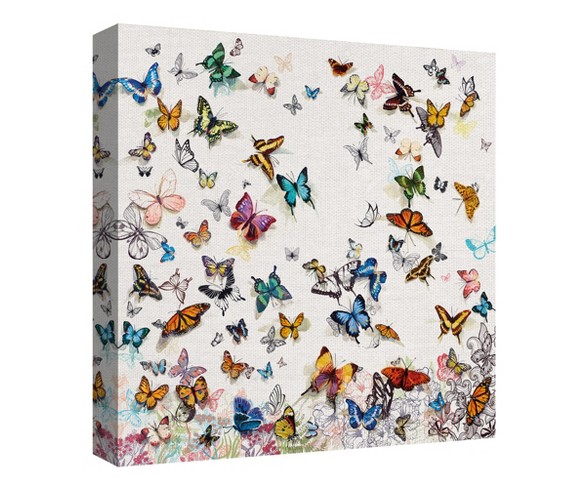 35"x35" Papillon By Allyson Fukushima Art On Canvas - Fine Art Canvas