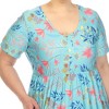 Plus Size Floral Short Sleeve Knee Length Dress - 4 of 4