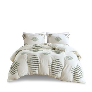 Gracie Mills Mitch Modern Tufted Chenille 3-Piece Duvet Cover Set - 1 of 4