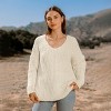 Women's Cozy Ivory Scoop Neck Drop Shoulder Knit Sweater - Cupshe - 2 of 4