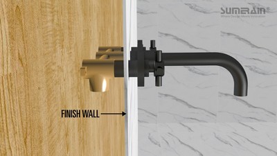 Chrome Wall-Mounted Bathroom Sink Faucet with Dual Handles