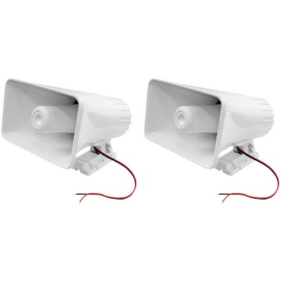 (2) Pyle PHSP5 8" 65W 8-Ohm Indoor & Outdoor PA Horn Speaker 65 Watts, White