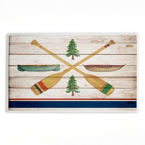 Stupell Industries Exploring Rustic Canoe Paddles Printed Plush Bath Mat And Bath Rug, Design By Kim Allen, 18"X30" - 1 of 4
