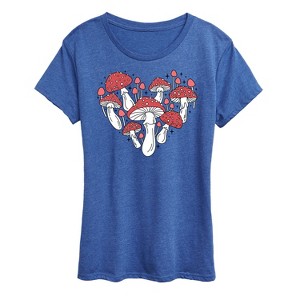 Women's - Instant Message - Mushroom Heart Short Sleeve Graphic T-Shirt - 1 of 4