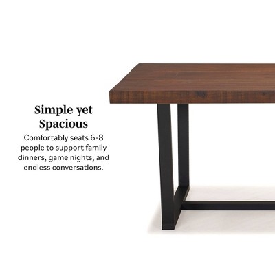 72" Grey Rustic Farmhouse Solid Wood Dining Table