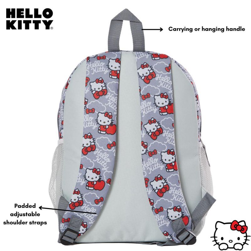 Hello Kitty Backpack for Girls, 16 inch, Red and Grey, 4 of 9