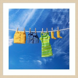 Amanti Art The Laundry Line by Julia Ramiro Wood Framed Wall Art Print - 1 of 4