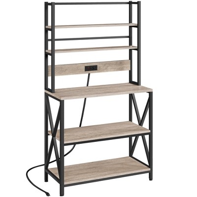 Yaheetech 5-Tier Kitchen Baker’s Racks with Power Outlets, Coffee Bar Station With Hutch