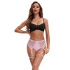 INSPIRE CHIC Women's Perspective Lace Hipsters Hollow Out Panties with Adjustable Garters - 4 of 4