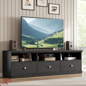 TV Stand for 65/70/75 Inch TV Entertainment Center with Storage Drawer Mid-Century Modern TV Console with Open Shelves 70in Media TV Cabinet - 1 of 4