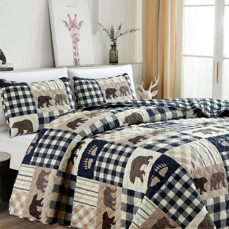 Market & Place Orson Bear Lodge Reversible Quilt Set, 4 of 7