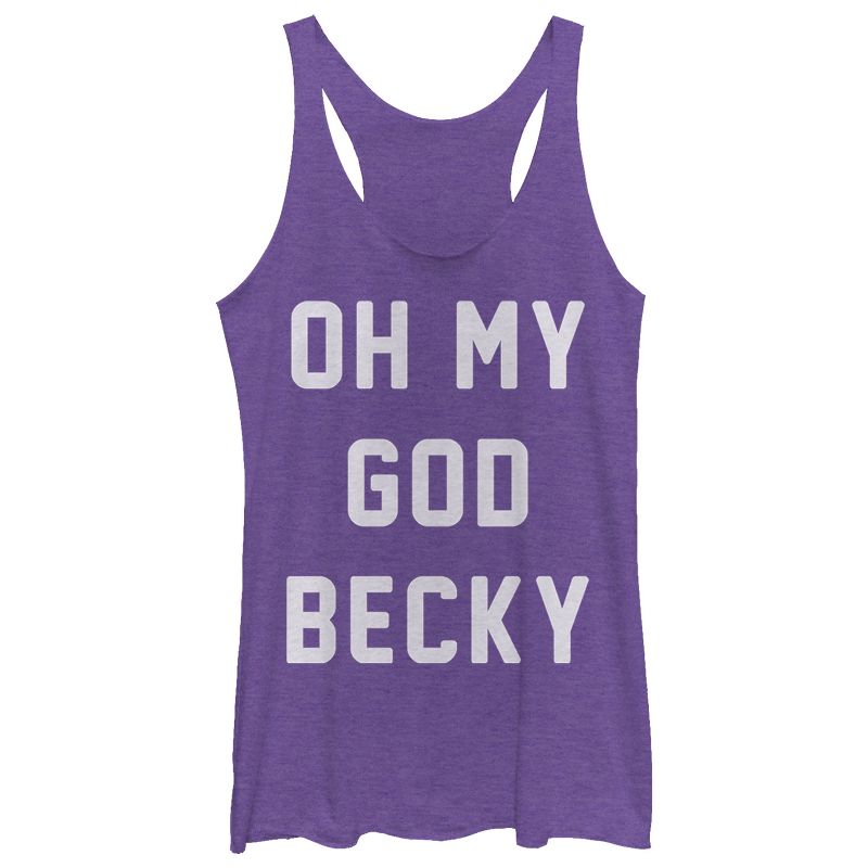 Women's CHIN UP OMG Becky Racerback Tank Top, 1 of 4