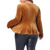 Agnes Orinda Women's Plus Size Velvet Formal Outfits Elegant Peplum Blouses - image 4 of 4