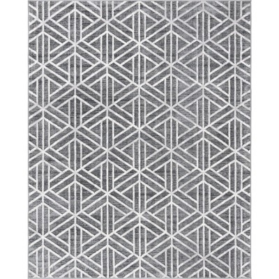 Modern Lattice Trellis 8x10 Gray Indoor Area Rug