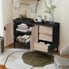 Syemin Storage Cabinet with 3 Drawers and 2 Doors with Adjustable Shelves for Entryway, Living Room, Office, Dining Room, - 3 of 4