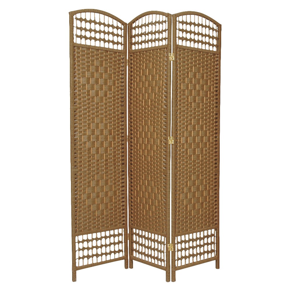 Photos - Other Furniture 5 1/2 ft. Tall Fiber Weave Room Divider - Natural (3 Panels)