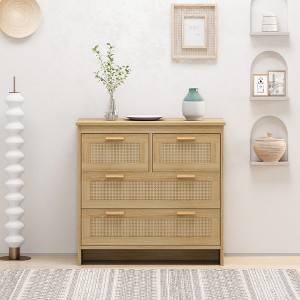 4 Drawers Rattan Cabinet,for Bedroom,Living Room,Dining Room,Hallways,Easy Assembly - 1 of 4