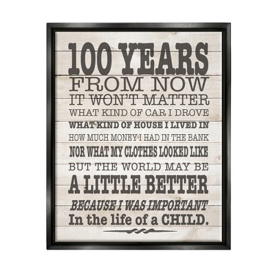 Stupell Industries 100 Years From Now Inspiring Teacher Framed Canvas