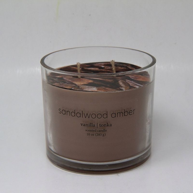 Glass Jar 2-Wick Sandalwood Amber Candle - Room Essentials™, 1 of 5