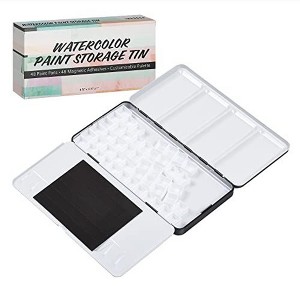 Impresa Magnetic Watercolor Tins Palette Paint Case - Empty Watercolor Palette with Lid - Customizable Half Pan Palette - 1 of 4