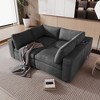 133.9" Upholstered Modular Sectional Sofa with USB Ports, Wireless Charging, Built-in Bluetooth Speakers, and Storage Armrests - 2 of 4