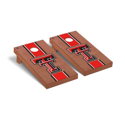 NCAA Texas Tech Red Raiders Premium Cornhole Board Rosewood Stained Stripe Version