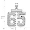 Black Bow Jewelry 14k White Gold, Varsity Collection, Large D/C Pendant, Number 65 - 2 of 3