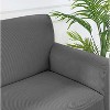 Home Mart Goods Grey 3-Piece Set 4-Way Stretch Ruffled Skirt Slipcover Sofa Loveseat & Armchair Cover Protector - 3 of 3