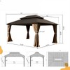 VisioGear Canopies and Gazebos, Gazebo with Double Roof Canopy, Gazebo Pavilion for Patio and Backyard, Brown, 168"*144"*120.12" - 2 of 4