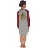 Harry Potter L/S Hogwarts Raglan Nightown Pajama Grey and Burgundy - 2 of 3