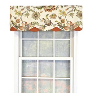 RLF Home 100% Cotton Zanzibar Petticoat With Poly/Cotton lining Rod Pocket Valance 50" x 17" Orange - 1 of 4