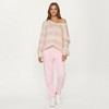 Anna-Kaci Women’s Oversized Striped Knit Sweater with Soft Chunky Texture Slouchy Off-Shoulder Fit and Drop-Sleeve Silhouette - 3 of 4