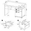 Grungis 47 Inch Office Desk with 1 Drawer and 1 Cabinet,Computer Desk for Home Office,Company - 3 of 4