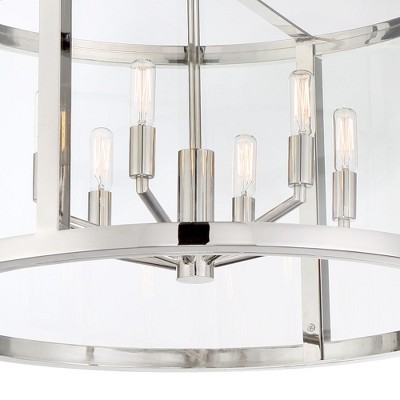 Devon Polished Nickel 6-Light Glass Drum Chandelier