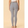 INSPIRE CHIC Women's Printed Stripe High Waist Elastic Waistband Yoga Stirrup Pants - 4 of 4