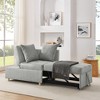 NicBex Convertible Sleeper Chair,Modern Linen Folding Sofa Bed with Adjustable Backrest,Couches with Wheels for Living Room,White - 2 of 4