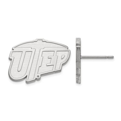 Black Bow Jewelry 14k White Gold Texas at El Paso Miners NCAA Post Earrings