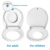 Elongated Toilet Seat with Toddler Seat Built in - Fits Both Adults and Children, Soft-Close & Non-Slip Design, Easy Installation & Cleaning, White - 4 of 4