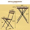 FDW 3 Pieces Bistro Set Outdoor Furniture Sets of 2 Durable Stylish and Space-Saving Weatherproof Acacia Wood Set for Home or Commercial Use - 2 of 4