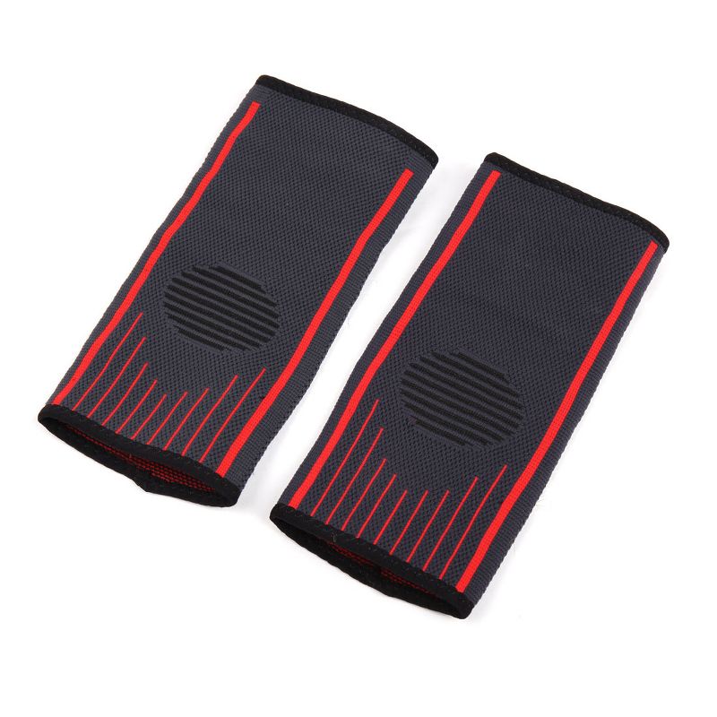 Unique Bargains 1 Pair Dark Gray Red Knitting Ankle Brace Support for Sport  Running Basketball, 3 of 6